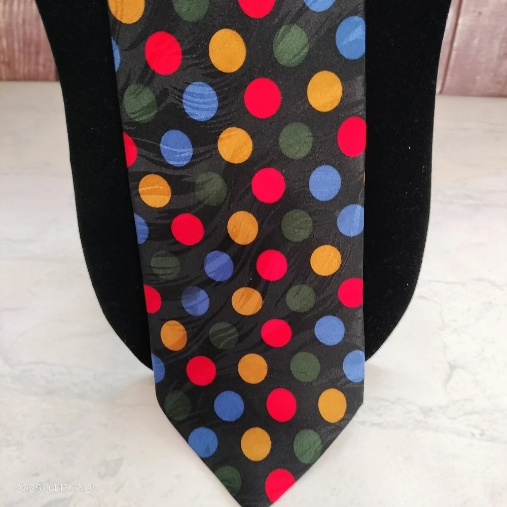 GR Collezioni Polka Dot Men's Tie Necktie Multicolor Silk Geometric Business Fun